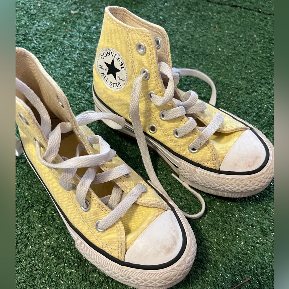 Converse Yellow/Cream High-Top Sneakers